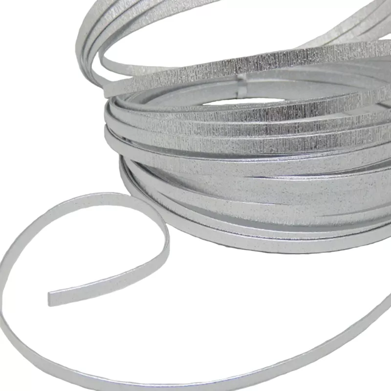 ALAMBRE PLANO DE ALUMINIO 5mts PLATEADO C/RELIEVE